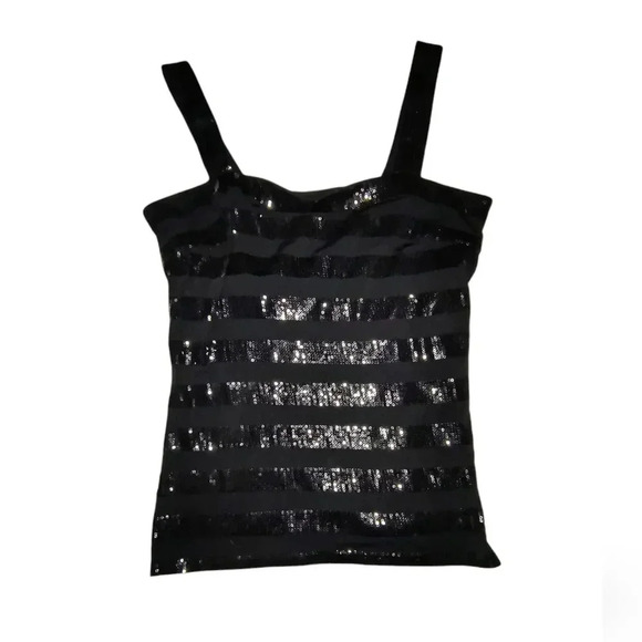 Cache Women's Dressy Stretchy Sequined Tank Top with Shelf Bra, S - Picture 7 of 7